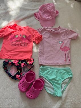 Summer Bathing suit bundle 2t with pair of crocs
